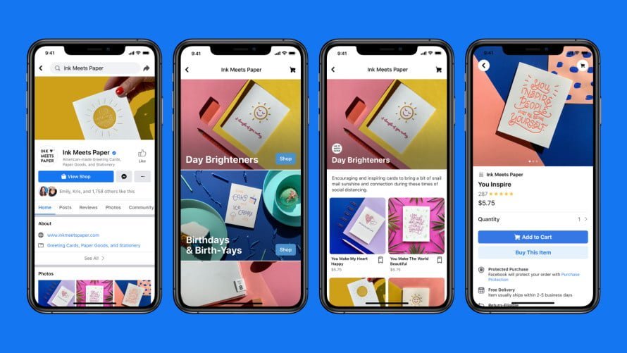 Facebook Shops mockup